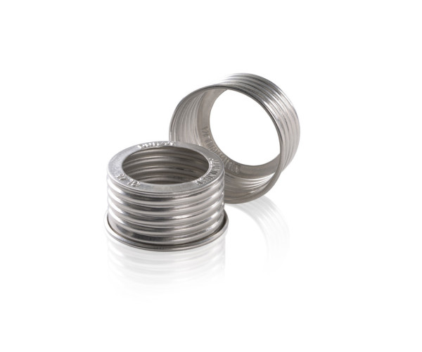 DWK DURAN® Aluminium screw closure GL 45, Silver, open topped with 34 mm aperture