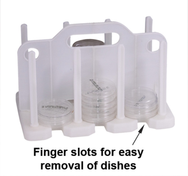 SP Bel-Art 100mm Petri Dish Rack; 42 Places,Plastic
