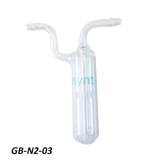 Asynt Gas Bubbler: style 3 - simple design, glass olive connectors.