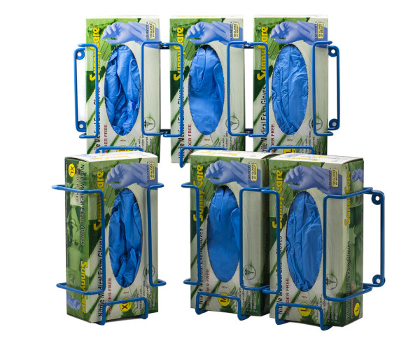 SP Bel-Art Poxygrid Glove Dispenser Rack; DoubleBox Holder, 12 x 4¼ x 8¼ in., Blue
