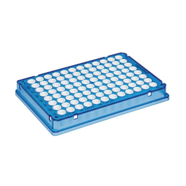 Eppendorf twin.tec 96 real-time PCR Plates, skirted, 150 µL, PCR clean, blau, Wells weiß, 25 Platten