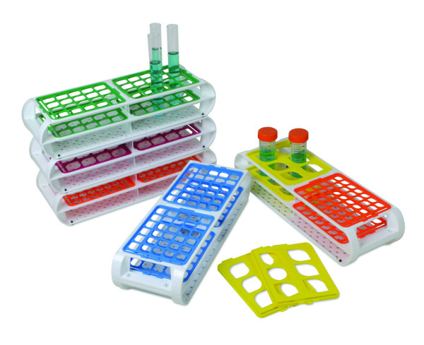 SP Bel-Art Switch-Grid Test Tube Rack; 12 Places,For 25-30mm Tubes, Yellow