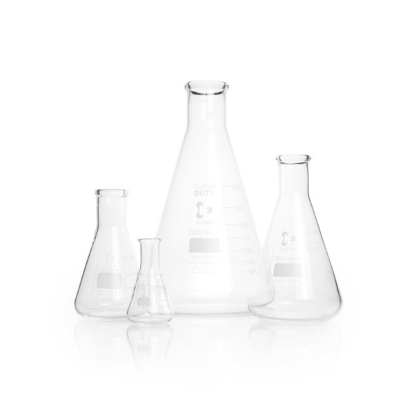 DWK DURAN® super duty Erlenmeyer flask, narrow neck, with graduation, 1000 ml