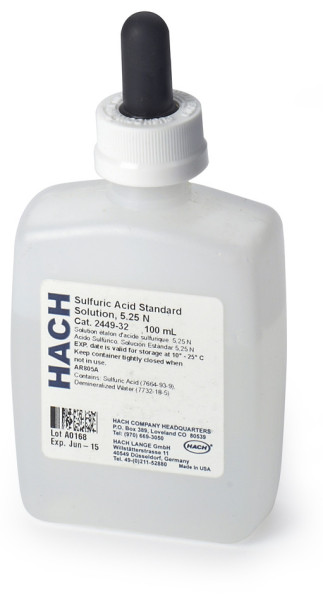 Hach Sulphuric acid standard solution, 5.25 N, 100 mL