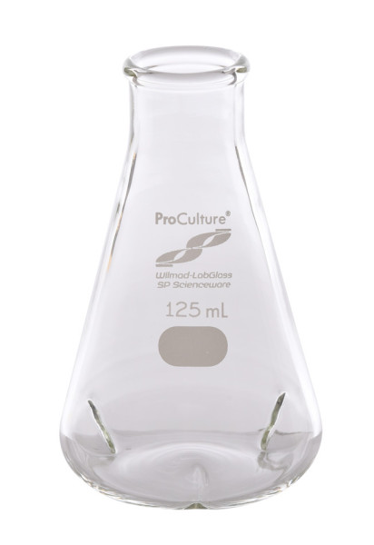 SP Wilmad-LabGlass® ProCulture Beaded Rim Shaker Flask; 125mL, Side Baffles
