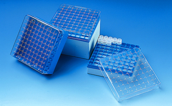 BRAND Storage box, PC, for 100 cryogenic tubes 1.2 ml and 2 ml (with internal thread)