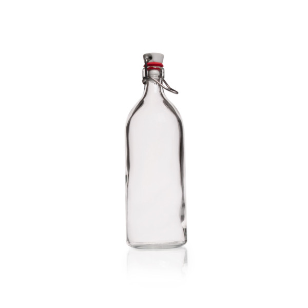 DWK DURAN® bottle with rolled flange, with clamp closure, 500 ml