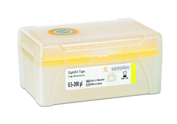 Sartorius Optifit Tip LowRet, 0.5-200µl, 10x96, ST - 43X13,5X12,5