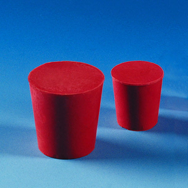 BRAND Stopfen, roter Gummi, oberer Durchmesser 27 mm,unterer Durchmesser 21 mm, Höhe 30 mm