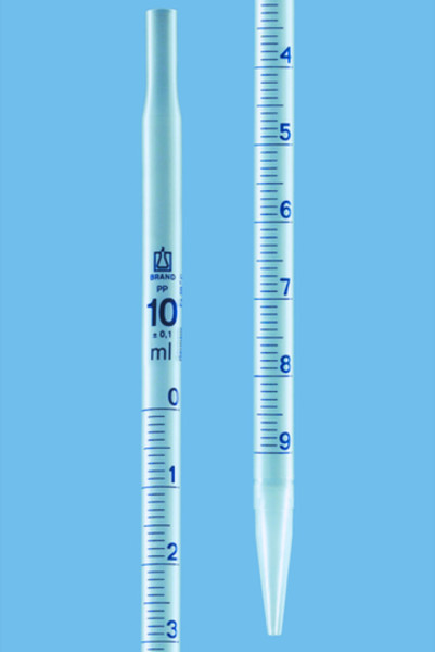 BRAND Graduated pipette, PP, 2 ml:0.1 ml, total delivery, diameter 6 mm