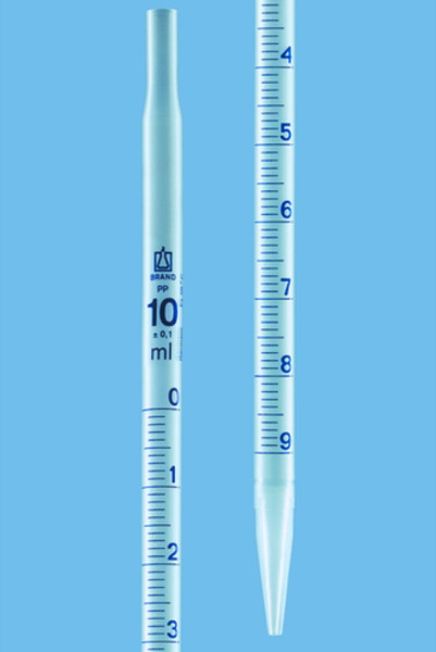 BRAND Messpipette, PP 2 ml:0,1 ml, A.-D. Saugrohrende 8 mm