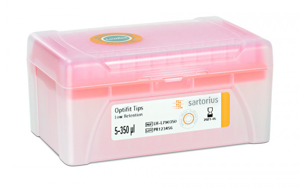 Sartorius Optifit Tip LowRet, 5-350µl, 10x96, ST - 43X12,5X13,5