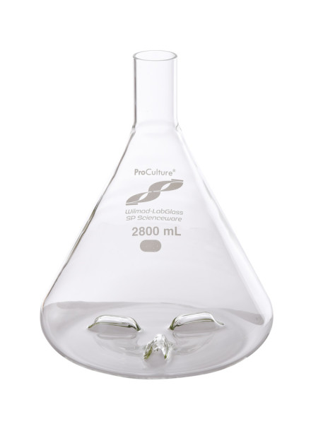 SP Wilmad-LabGlass® ProCulture Fernbach Shaker Flask; 2800mL, Bottom Center Baffles