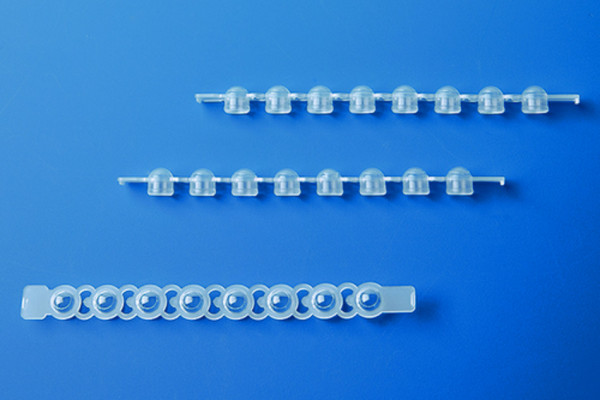 BRAND PCR cap strips of 8, transparent, domed, for 781377-78