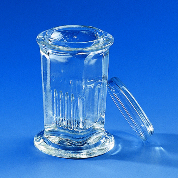BRAND Färbetrog, Coplin, rund,mit Deckel, für 10Objekttäger 76x26 mm, Natron-Kalk-Glas
