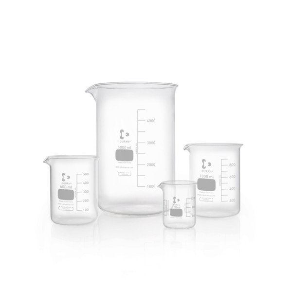 DWK DURAN® Beaker, low form with graduation and spout, 3000 ml