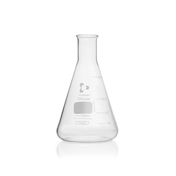 DWK DURAN® Erlenmeyer flask, narrow neck, with graduation, 1000 ml
