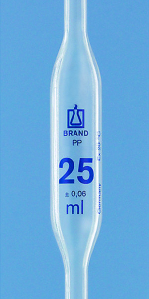 BRAND Bulb pipette, PP, 25 ml, one-mark