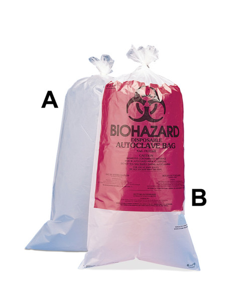 SP Bel-Art Clear Biohazard Disposal Bags withoutWarning Label; 1.5 mil Thick, 10-12 GallonCapacity,