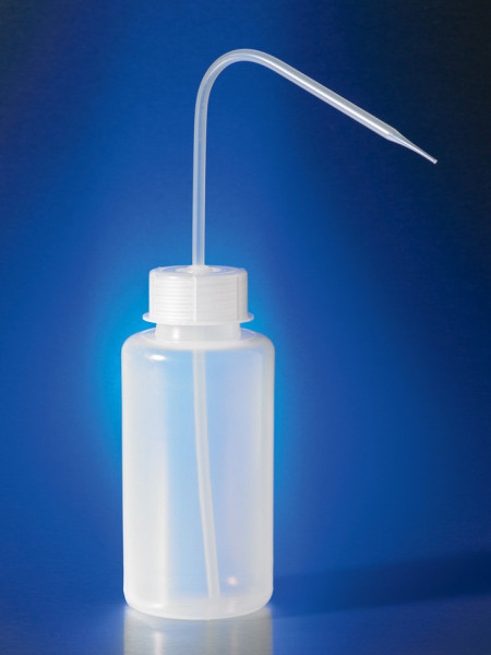 Corning® 500 mL Reusable Plastic Narrow Mouth Wash Bottle, Low Density Polyethylene with GL-25 PP Sc
