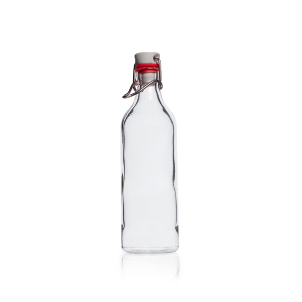 DWK DURAN® bottle with rolled flange, with clamp closure, 250 ml