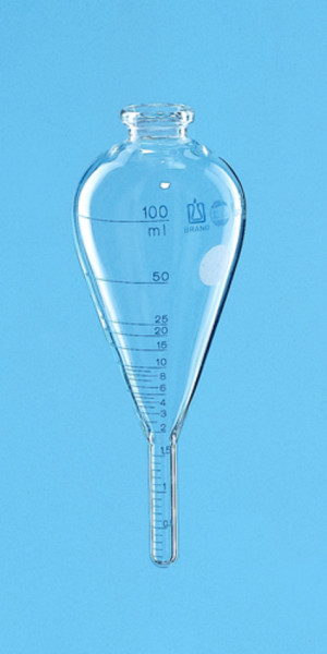 BRAND ASTM centrifuge tube, BLAUBRAND®, Boro 3.3, 100 ml, cylindrical, conical bottom, standard D96