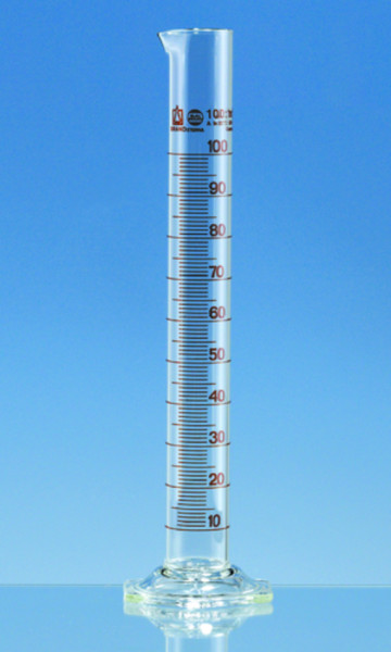 BRAND Graduated cylinder, tall form BLAUBRAND® ETERNA, A, DE-M, 250 ml: 2 ml Boro 3.3