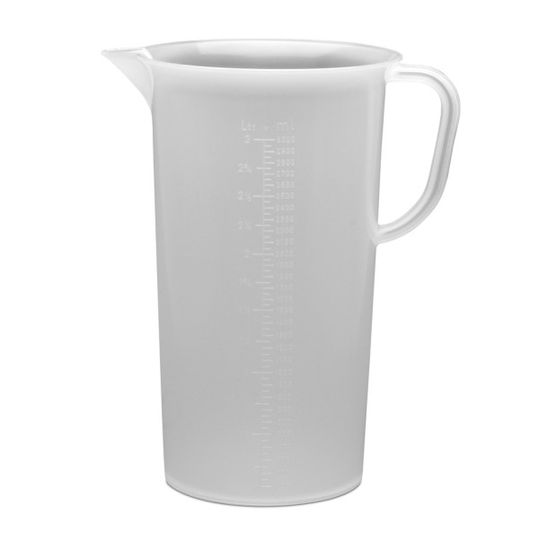 SP Bel-Art Tall Form 3000ml PolypropyleneGraduated Pitcher; 50ml Graduation