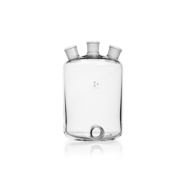 DWK DURAN® Woulff bottles with 3 ground necks NS 24/29 and bottom tubulature, 1000 ml