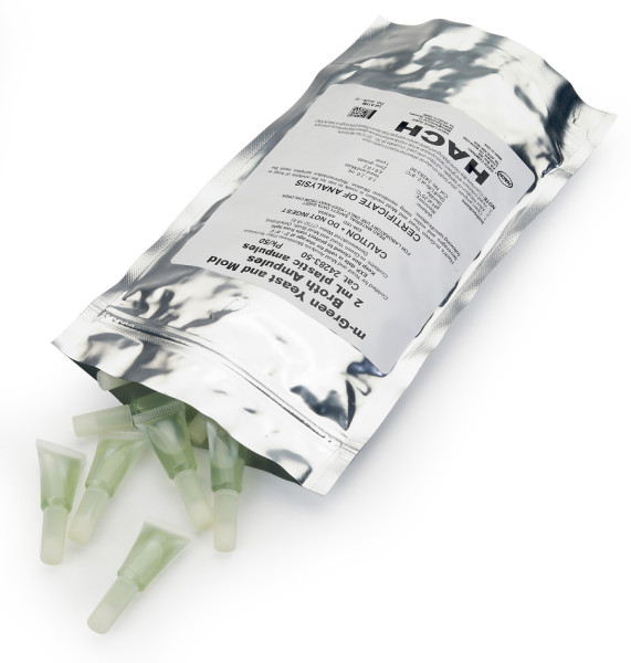 Hach Ampules, m-Green ym broth, plastic, pk/50