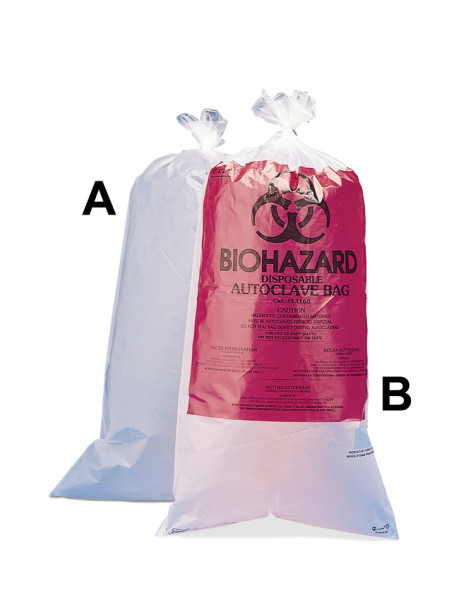 SP Bel-Art Clear Biohazard Disposal Bags withoutWarning Label; 1.5 mil Thick, 1-3 GallonCapacity, Po