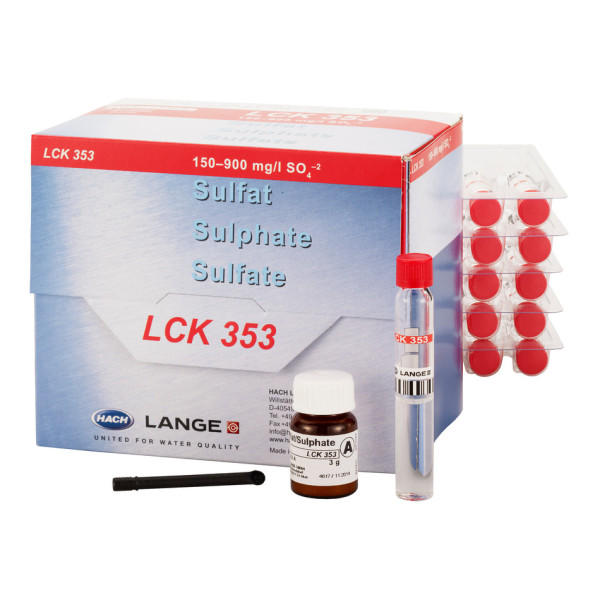 Hach Sulphate cuvette test 150-900 mg/L SO₄, 25 tests