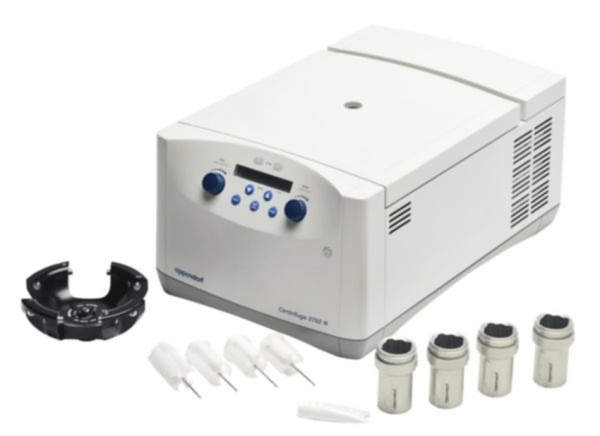 Eppendorf Centrifuge 5702 R (EU-IVD), Drehknöpfe, gekühlt, mit Rotor A-4-38 inkl. Adaptern für 13/16