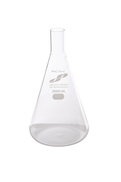 SP Wilmad-LabGlass® ProCulture Delong Shaker Flask; 2000mL, No Baffles