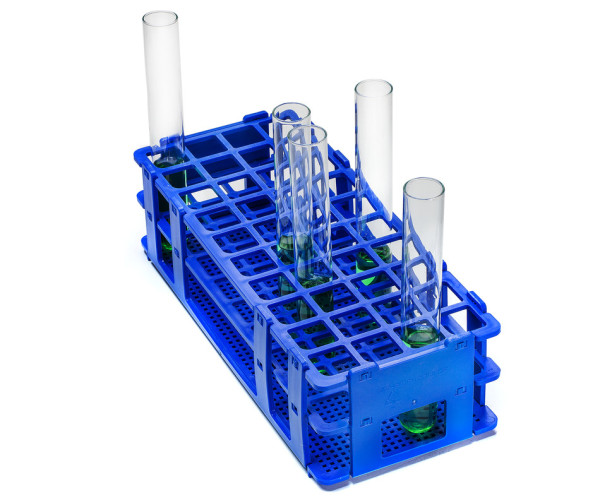 SP Bel-Art No-Wire Test Tube Rack; For 16-20mmTubes, 40 Places, Blue