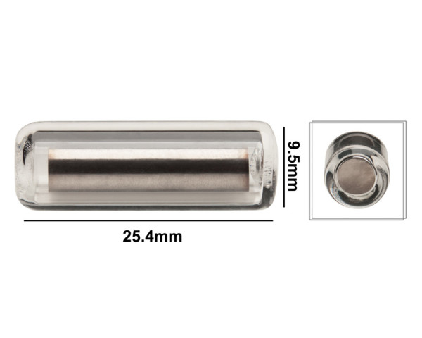 SP Bel-Art Pyrex Magnetic Stirring Bar; GlassEncapsulated, 25.4 x 9.5mm