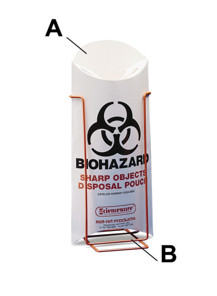 SP Bel-Art Biohazard Sharp Object Safety Pouches;5¹/2 x 13 in., 10 mil Thick, Paperboard (Pack of200