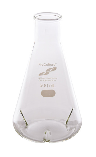 SP Wilmad-LabGlass® ProCulture Beaded Rim Shaker Flask; 500mL, Side Baffles