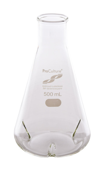 SP Wilmad-LabGlass® ProCulture Beaded Rim Shaker Flask; 500mL, Side Baffles
