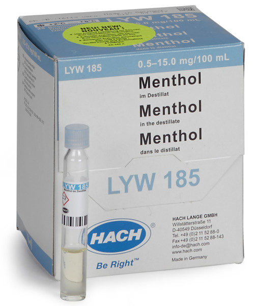 Hach Menthol in distillate cuvette test 0.5-15 mg Menthol/100 mL