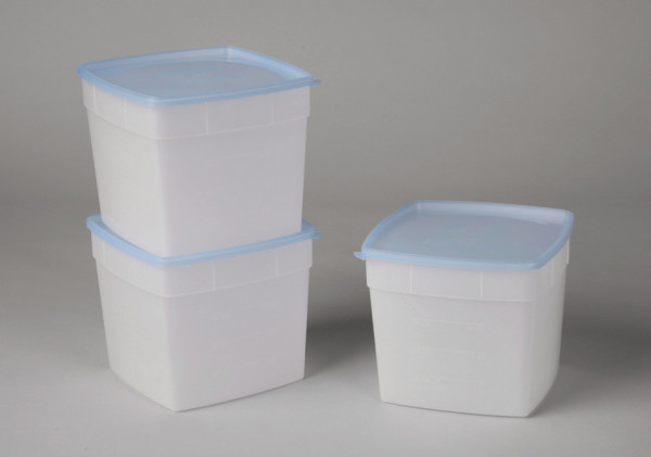 SP Bel-Art Polyethylene Freezing and Storage Containers; 4⅞ x 4⅞ x 6¾ in. (Pack of 3)