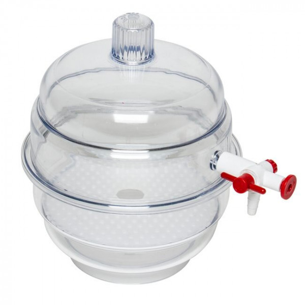SP Bel-Art "SPACE SAVER" Polycarbonate VacuumDesiccator with Clear Polycarbonate Bottom; 0.09cu. ft.