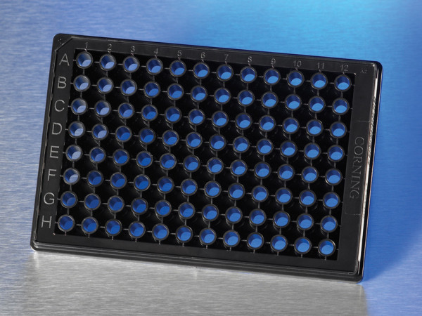 Corning® 96-well Half Area High Content Imaging Glass Bottom Microplate, with Lid