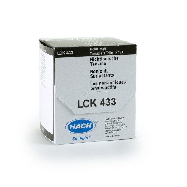 Hach Nonionic Surfactants cuvette test 6-200 mg/L, 25 tests