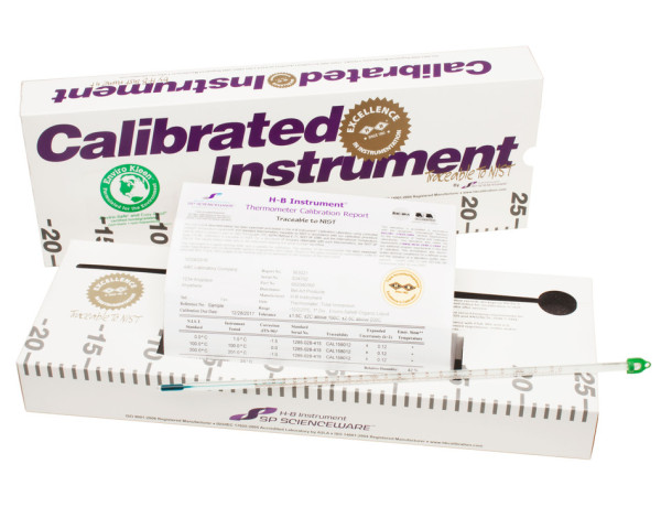 SP Bel-Art, H-B Enviro-Safe IndividuallyCalibrated Precision Liquid-In-Glass LaboratoryThermometer; -1 to 61C, 76mm Immersion, Environmentally Friendly