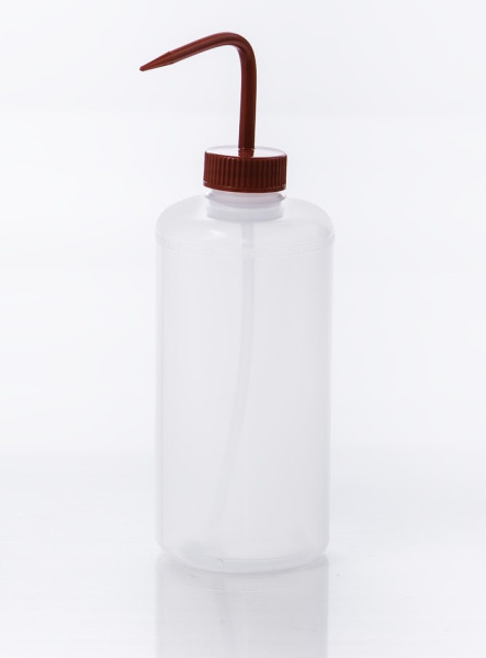 SP Bel-Art Narrow-Mouth 1000ml (32oz)Polyethylene Wash Bottles; Red Polypropylene Cap,38mm Closure (Pack of 4)