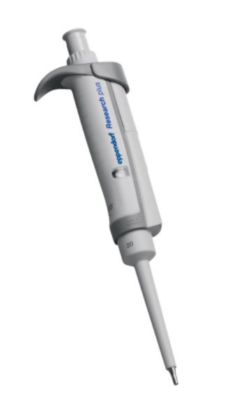 Eppendorf Research® plus, single-channel, variable, 2 – 20 µL, light gray