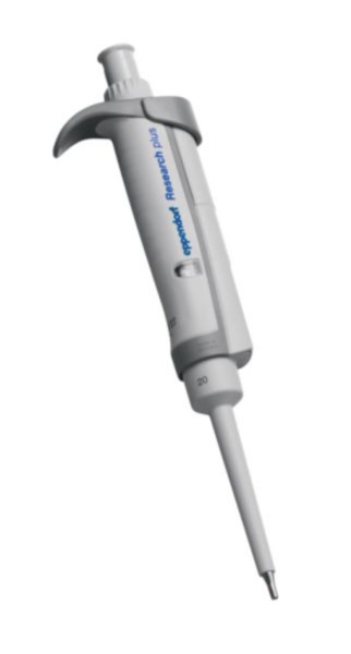 Eppendorf Research® plus, Einkanal, variabel, 2  20 µL, hellgrau