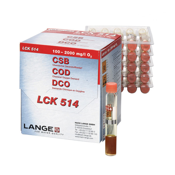 Hach COD cuvette test 100-2000 mg/L O₂, 25 tests