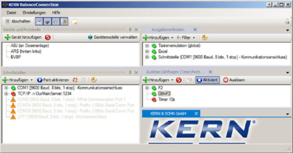 Kern BalanceConnection Pro - Professional and highlyflexible recording or transmission of measuredvalues, in particular also to Microsoft® Excel orAccess, 1 license